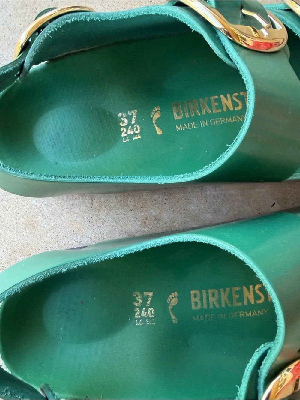 Birkenstock 37 100% Leather Green Exellent - Picture 4 of 5
